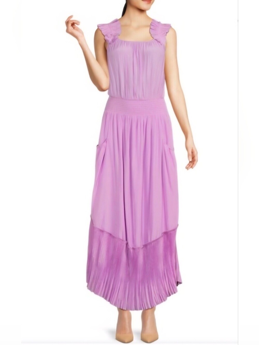 Ramy Brook Baylor Pleated Blouson Dress